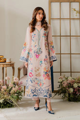 BATIK - 3PC DHANAK EMBROIDERED SHIRT WITH CHIFFON TYE AND DYE DUPATTA AND TROUSER - HZU2474